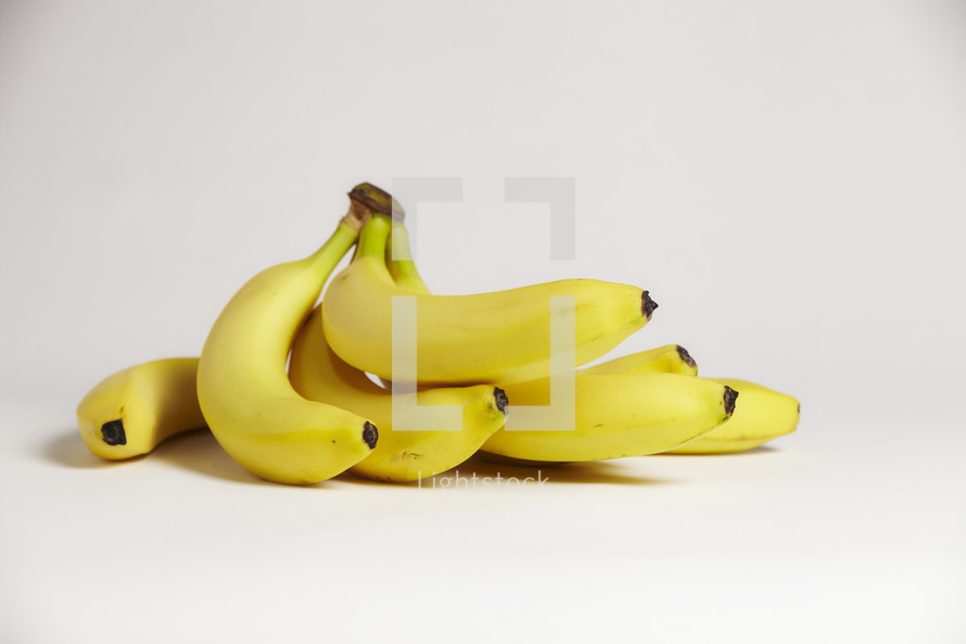 A bunch of bananas isolated on white