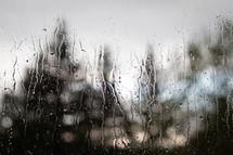 rain on window glass 