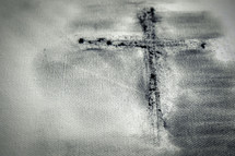 cross with Ashes on canvas 