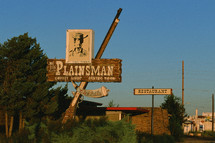 The Plainsman coffee shop sign 