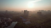 Drone shot over the city of Kolkata India