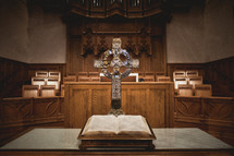 altar Bible on stand