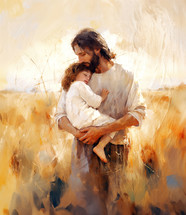 Painting of Jesus and little child
