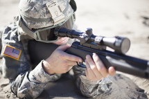 Soldier holding a gun