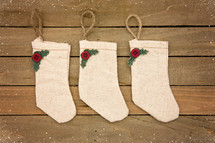 rustic Christmas stockings 