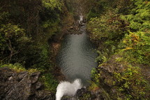 waterfall and swimming hole in Hawaii 