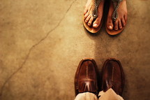 couple's feet 