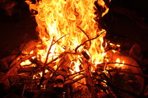 flames from a campfire 