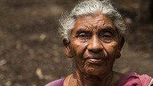 face of an Elderly woman in India 