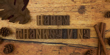 Thanksgiving Themed Background on a Wooden Table
