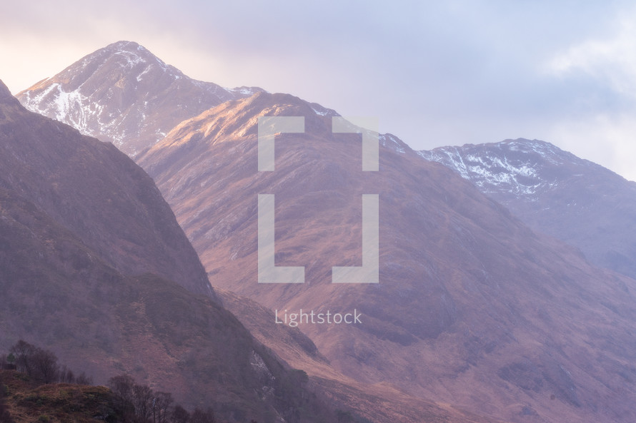 The beautiful mountains in the Scottish Highlands. Glenfinnan, Scotland.