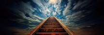 Stairway to heaven with copy space. "Jacob had a dream in which he saw a stairway resting on the earth, with its top reaching to heaven" Genesis 28