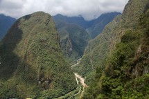 green mountains in Peru