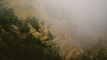 fog over a cliff 