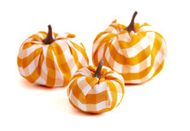 Gingham Decorative Pumpkins on a White Background