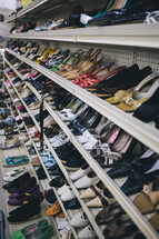 shelves, shoes, store, second hand, thrift store, resale 