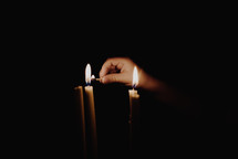 lighting candles 