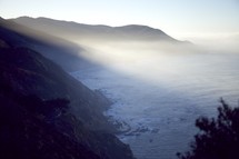 morning fog and a coastline 