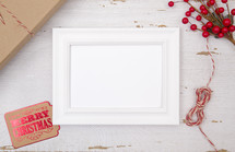frame with blank paper 