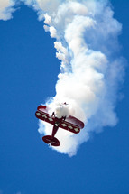 smoke from a stunt plane in flight 