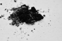 Ashes on a white background 