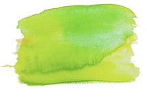 A lime green paint splotch.