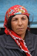 Face of a Romanian Gypsey woman 