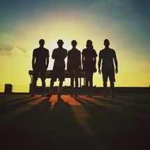 silhouette of friends 