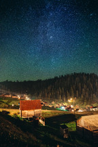 Milky Way galaxy in the mountain village