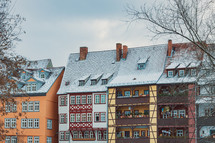 Krämerbrücke Fachwerkhäuser in winter
