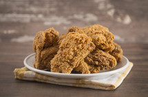 Classic Southern Fried Chicken on a Wood Table