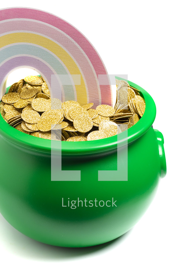 rainbow and Pot Full of Golden Coins 