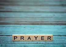 word Prayer in scrabble pieces 