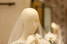 veils on a mannequin 