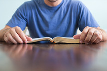 morning devotional - man reading a Bible
