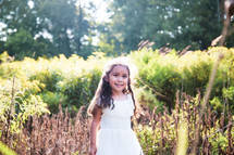 portrait of a little girl outdoors 