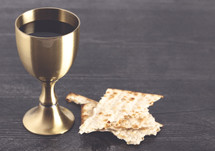 Holy Communion or the Lords Supper Isolated on a dark Background