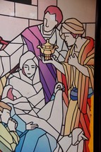 nativity scene stained glass 