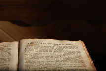 Old worn Bible pages