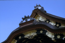 ornate roofline on a Japanese building 