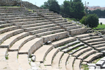 This is a historic theater in Philippi that would have been visited by the Apostle Paul, Silas, Lydia and early Christians from Acts 16. The theater would have housed dramas and gladiator fights. 

