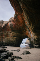 cave through sea cliffs 