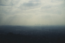 Hilltop view of the city of Los Angeles