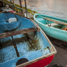 colorful rowboats 