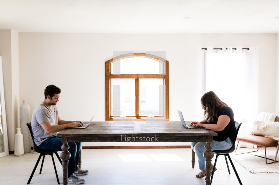 a couple working from home 