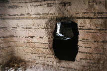 Inside a cave in the hillside where it is believed John the Baptist was beheaded by Herod