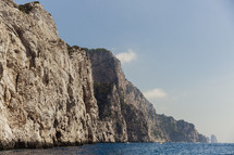 cliffs along a shoreline in Italy 