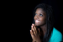 teen girl in prayer