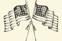 American flags in black 