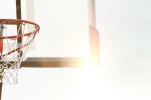 basketball goal at sunset. 